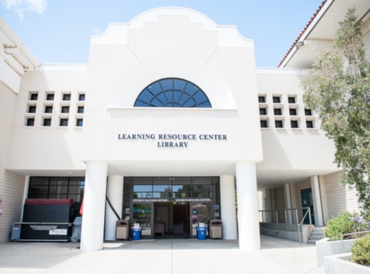 2-story learning resource center with blue sky in background
