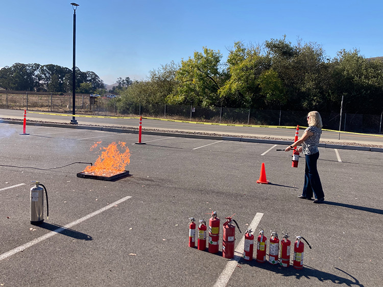 Faculty Flex fire extinguisher training