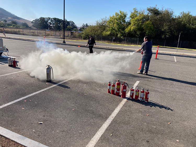 Faculty Flex fire extinguisher training