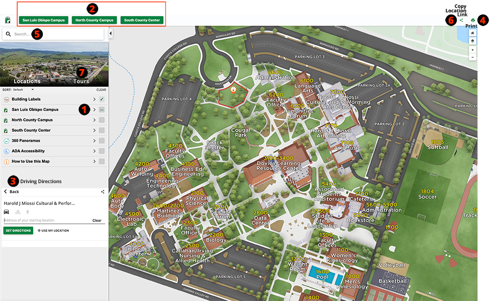 Interactive Maps and Tour Cuesta College San Luis Obispo, Paso